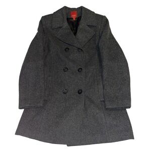 Esprit Outerwear Wool Women's Gray Peacoat Medium Double Breasted Pockets